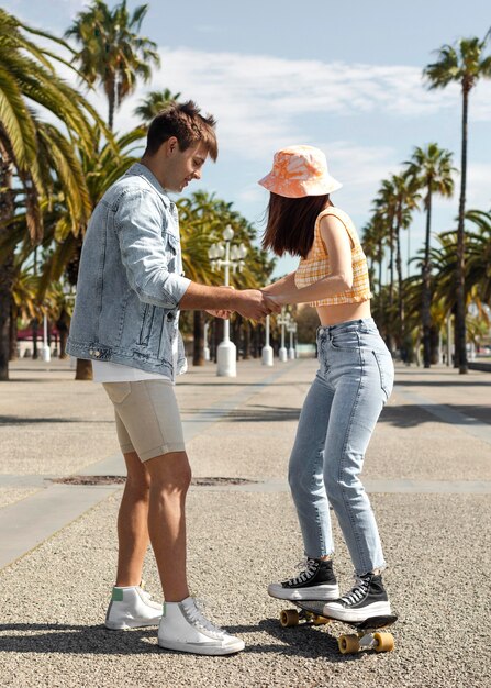 Boyfriend and girlfriend having fun