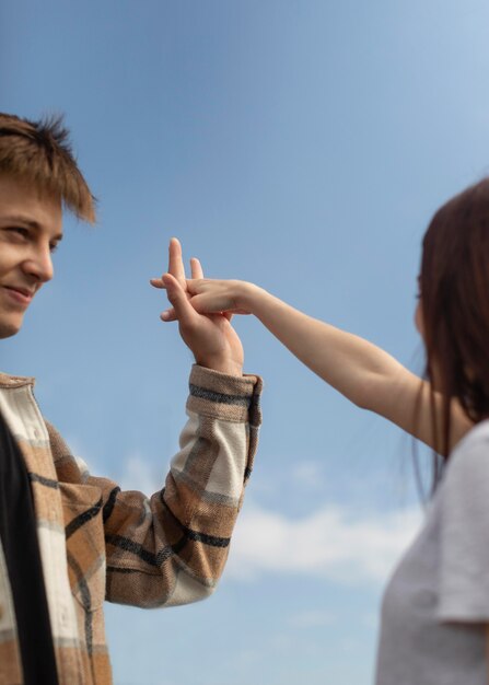 Boyfriend and girlfriend spending time together