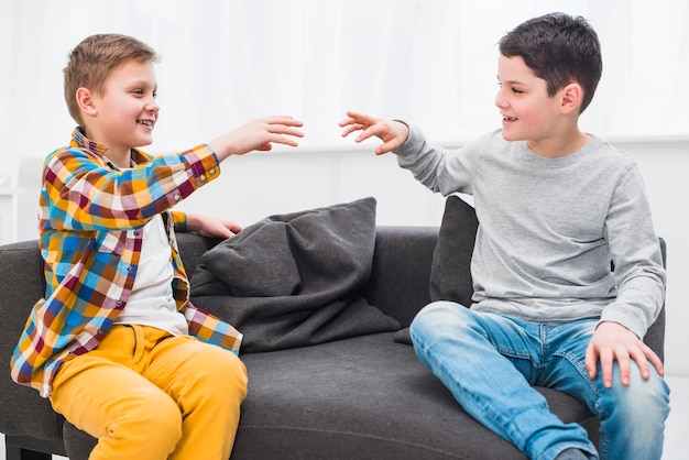 Boys on couch