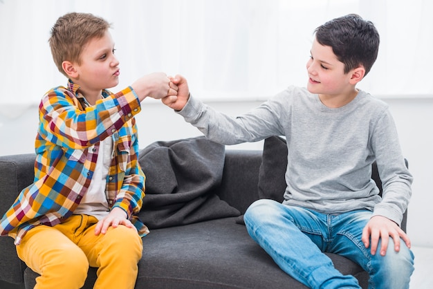 Free photo boys on couch