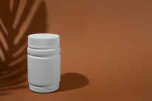 Free photo brain booster pills container  still life