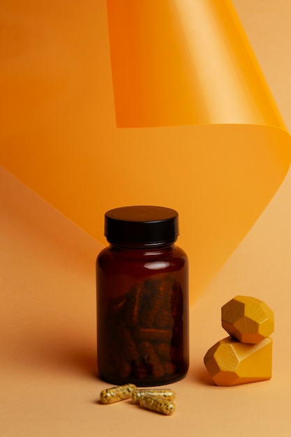 Free photo brain booster pills still life