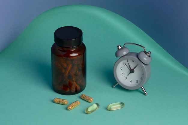 Free photo brain booster pills still life