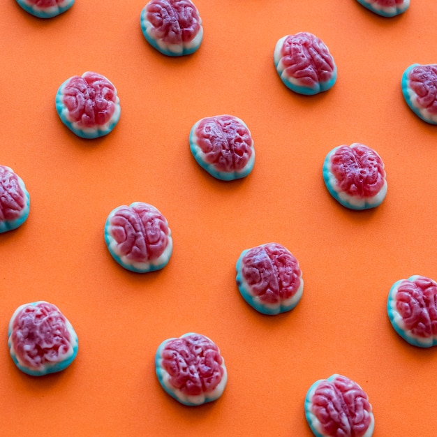 Brain-shaped candies for Halloween