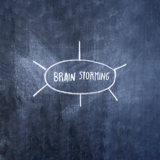 Brain storming diagram on blackboard