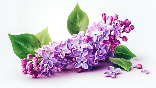 Free photo a branch of lilac flowers isolated generative ai