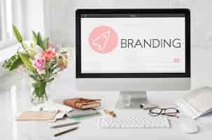 Foto gratuita branding copyright design spaceship graphic concept