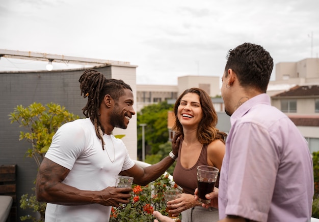 Free photo brazilian family enjoying meal together