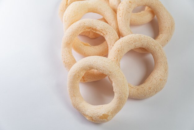 Brazilian food - biscoito de polvilho on the white background