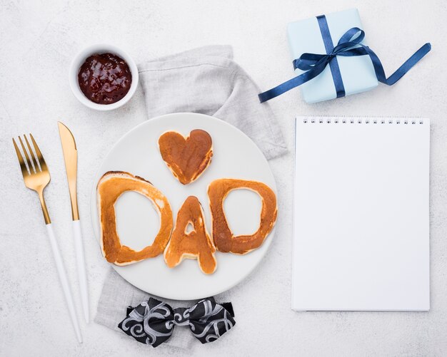 Bread letters for father's day and notepad