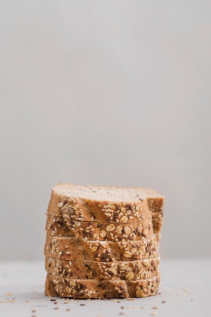 Bread slices with white background