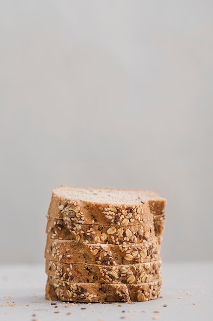 Bread slices with white background