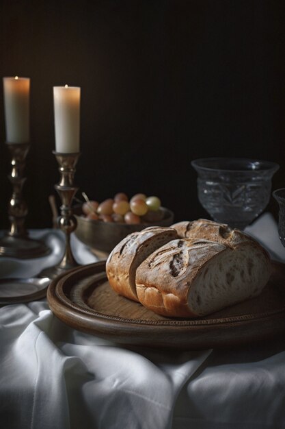 종교 의식을 위한 빵과 포도주