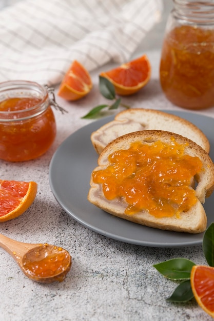 Bread with homemade delicious jam