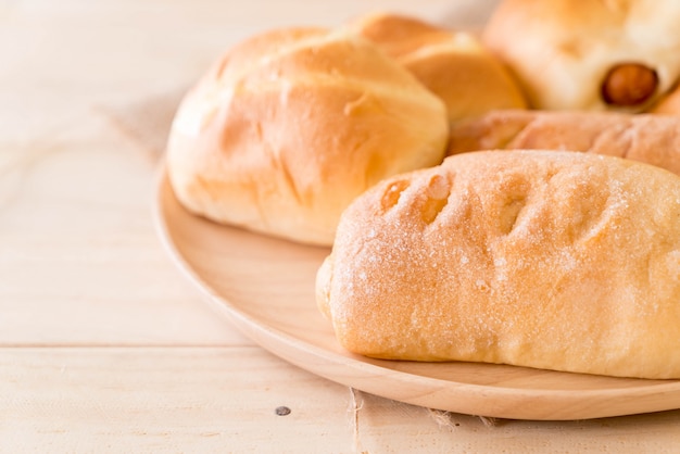 bread in wood plate