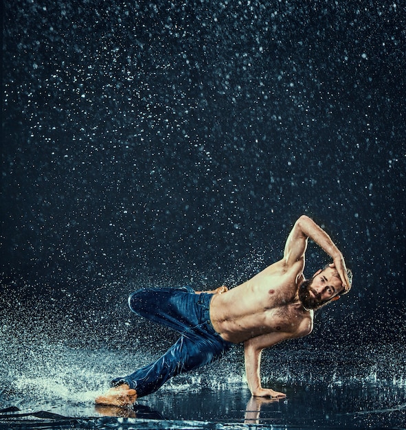 Break dancer in water