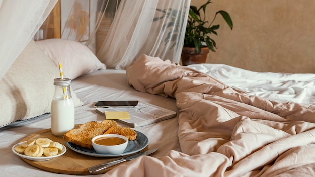 Breakfast in bed high angle