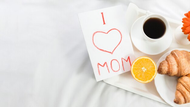 Breakfast in bed on mothers day