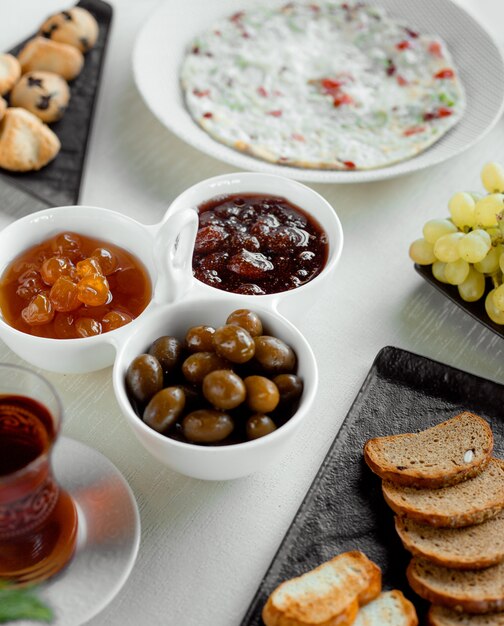 Breakfast set on the table