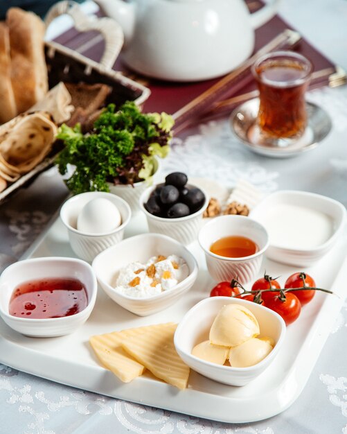 Breakfast set with black tea