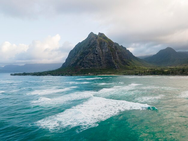 Breathtaking hawaii landscape with ocean