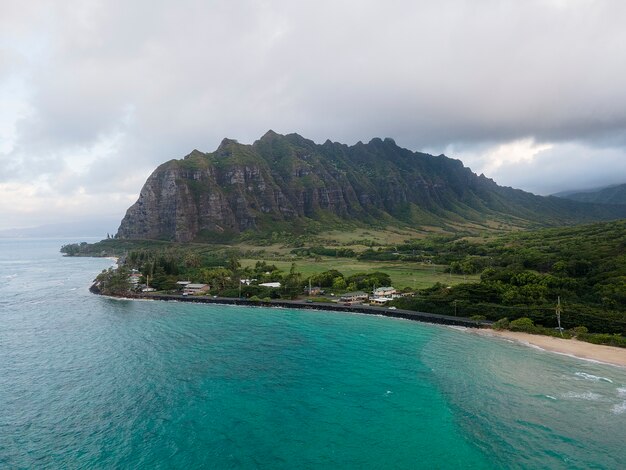 Breathtaking hawaii landscape with ocean