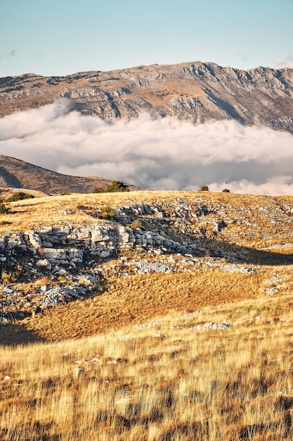 Breathtaking shot of mountainous landscape under a cloudy sky in French Riviera backcountry