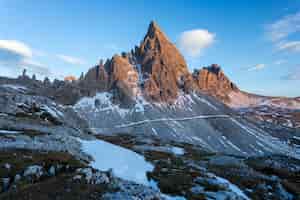 Free photo breathtaking shot of the paternkofel mountain in italian alps