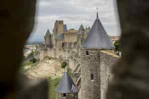 Free photo breathtaking view of the carcassonne citadel captured in south of france