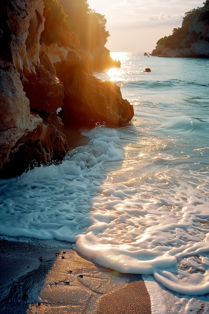breathtaking view of natural beach landscape