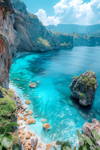 breathtaking view of natural beach landscape