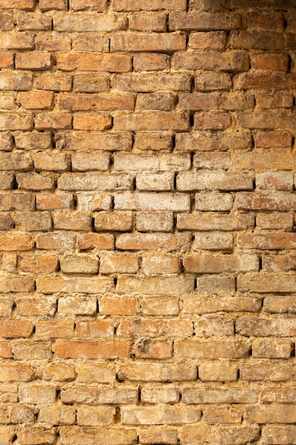Brick wall with aged surface