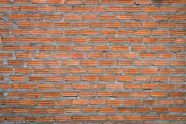 Brick wall with fresh cement