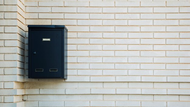 Brick wall with mailbox