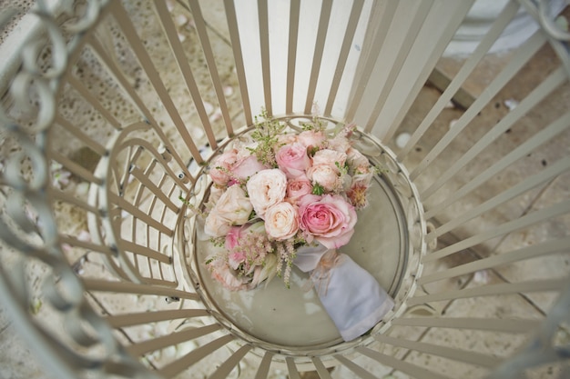 Bridal bouquet top view