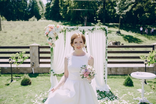 Bride in the altar