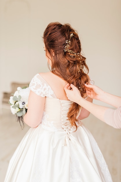 Bride getting ready