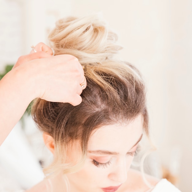 Bride getting ready