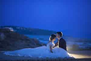 Free photo bride and groom couple wedding