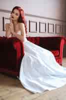 Бесплатное фото Невеста в свадебном платье