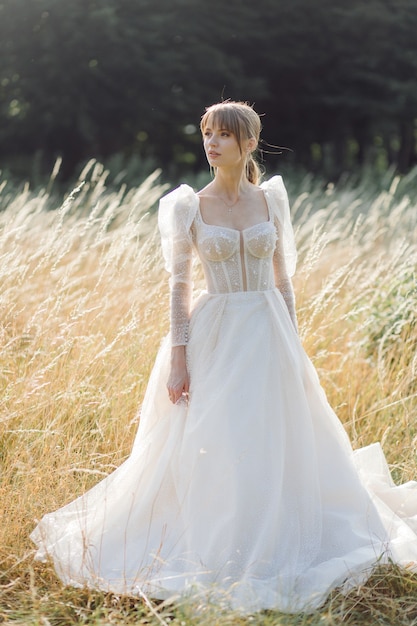 Free photo bride in the nature