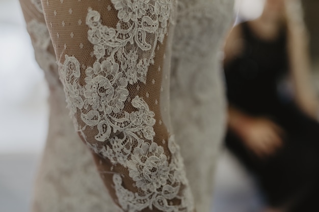 bride wearing a white dress during the wedding