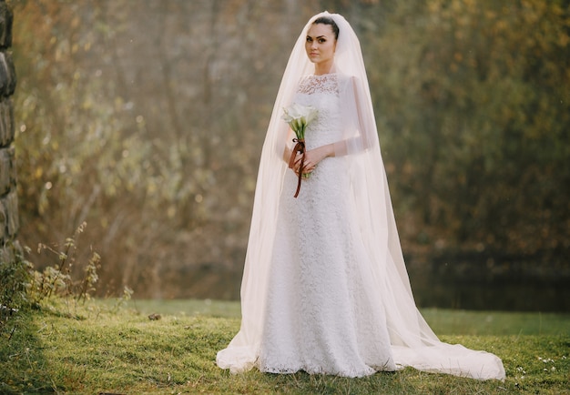 Bride with a bouquet of flowers