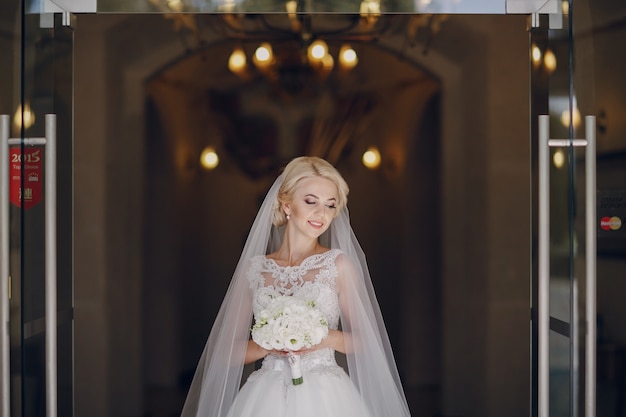 Bride with bouquet