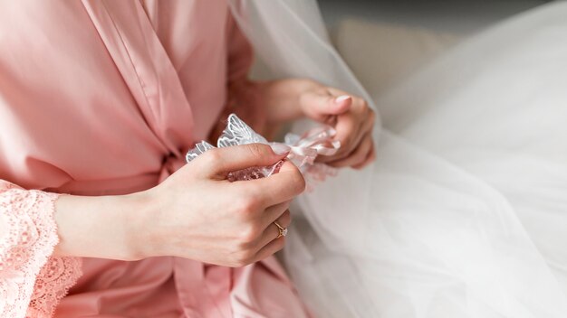 Bride with garter