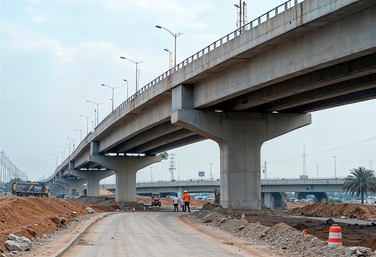 Free Photo bridge construction site