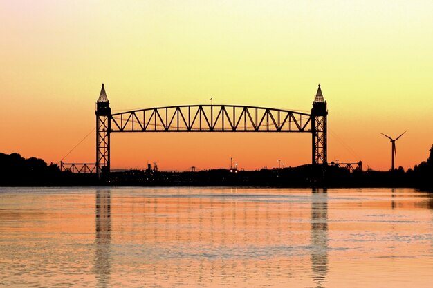 Bridge reflected in water