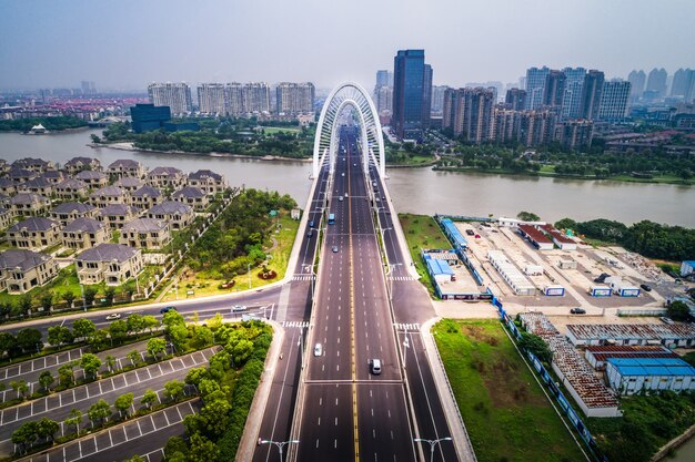 The bridge with city