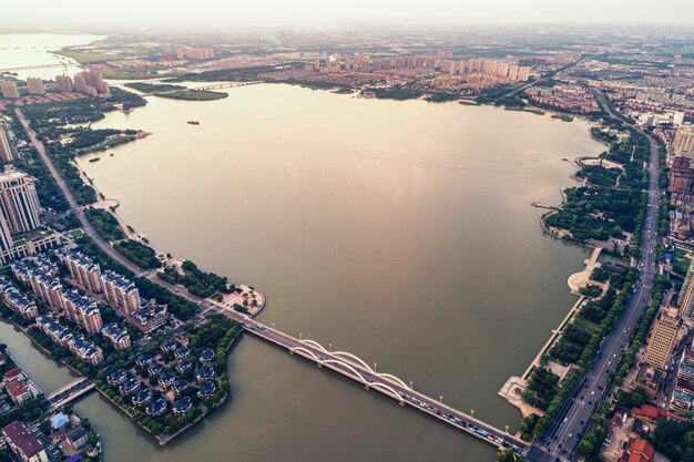 The bridge with city