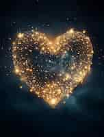 Free photo bright 3d heart shape made of stars